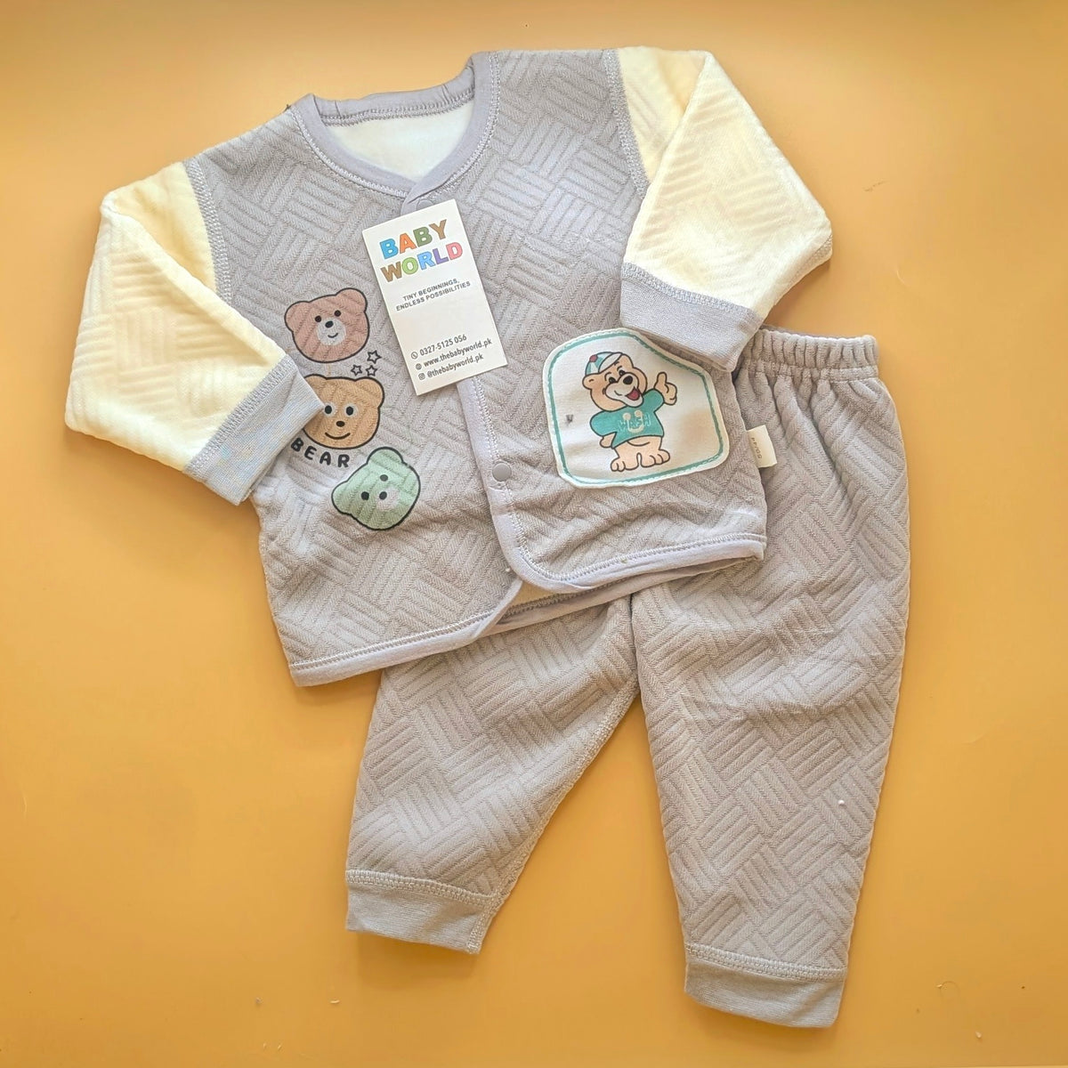 2 Pieces Premium Baby Suit - Bear  - Winter