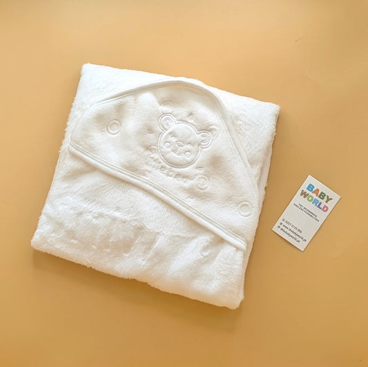 Baby Hooded Winter Wrapping Sheet/Blanket - Plain White