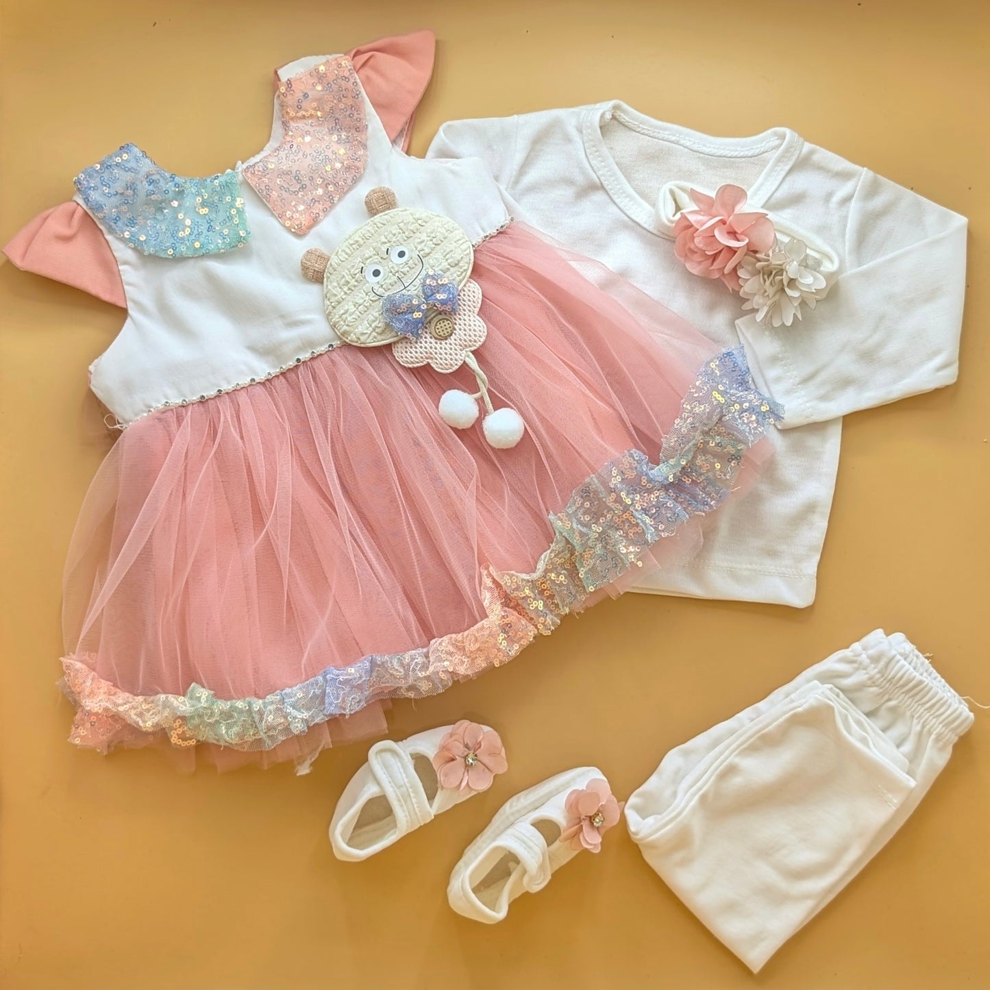 5 Pieces Frock Set - Bear 🐻