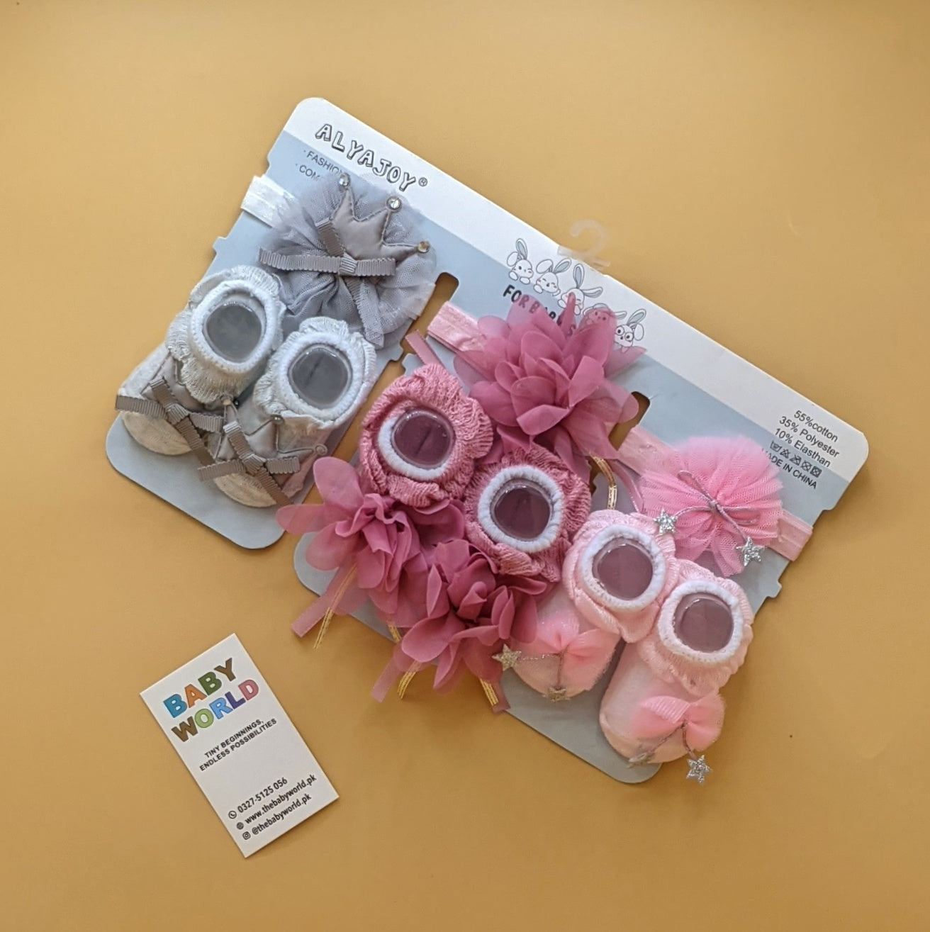 Pack of 3 Booties & Headbands Set