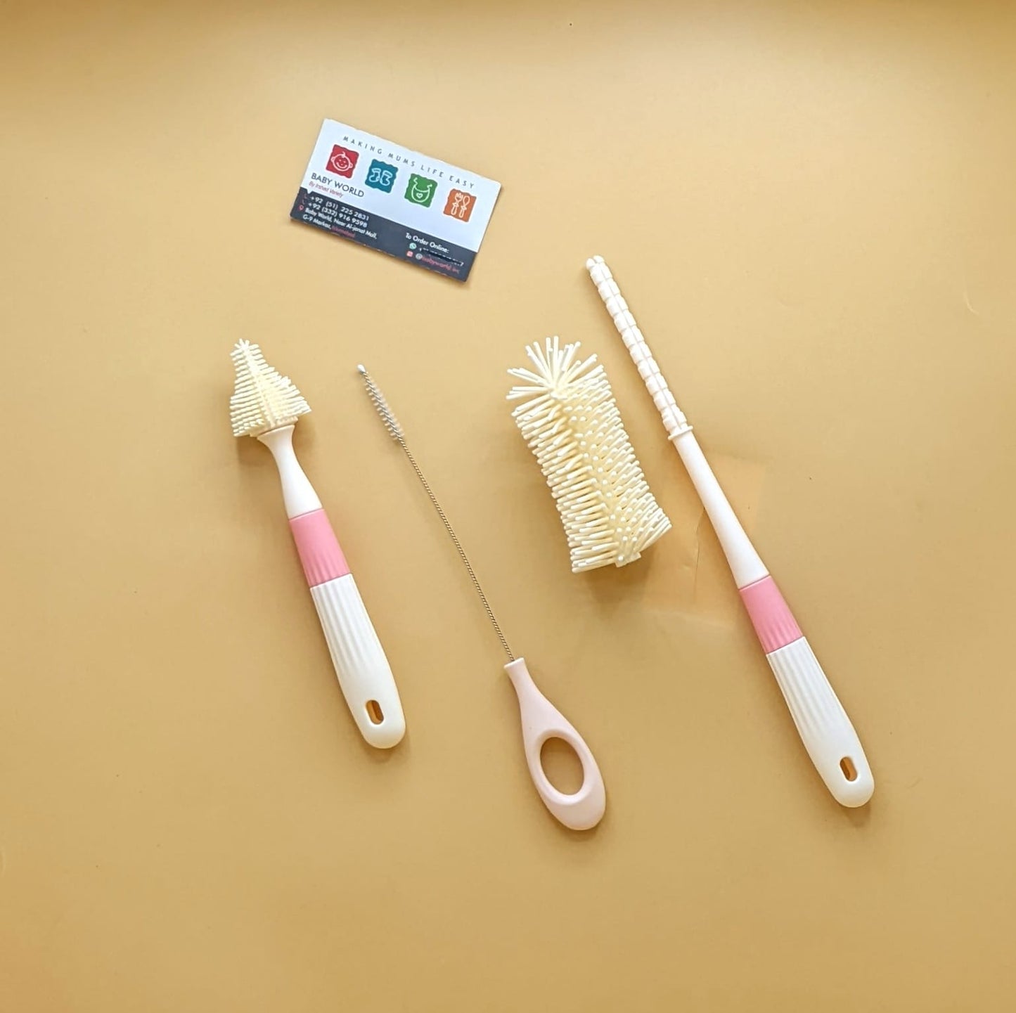 3 Pieces All Purpose Silicone Bottle, Straw & Teat Cleaner Brush