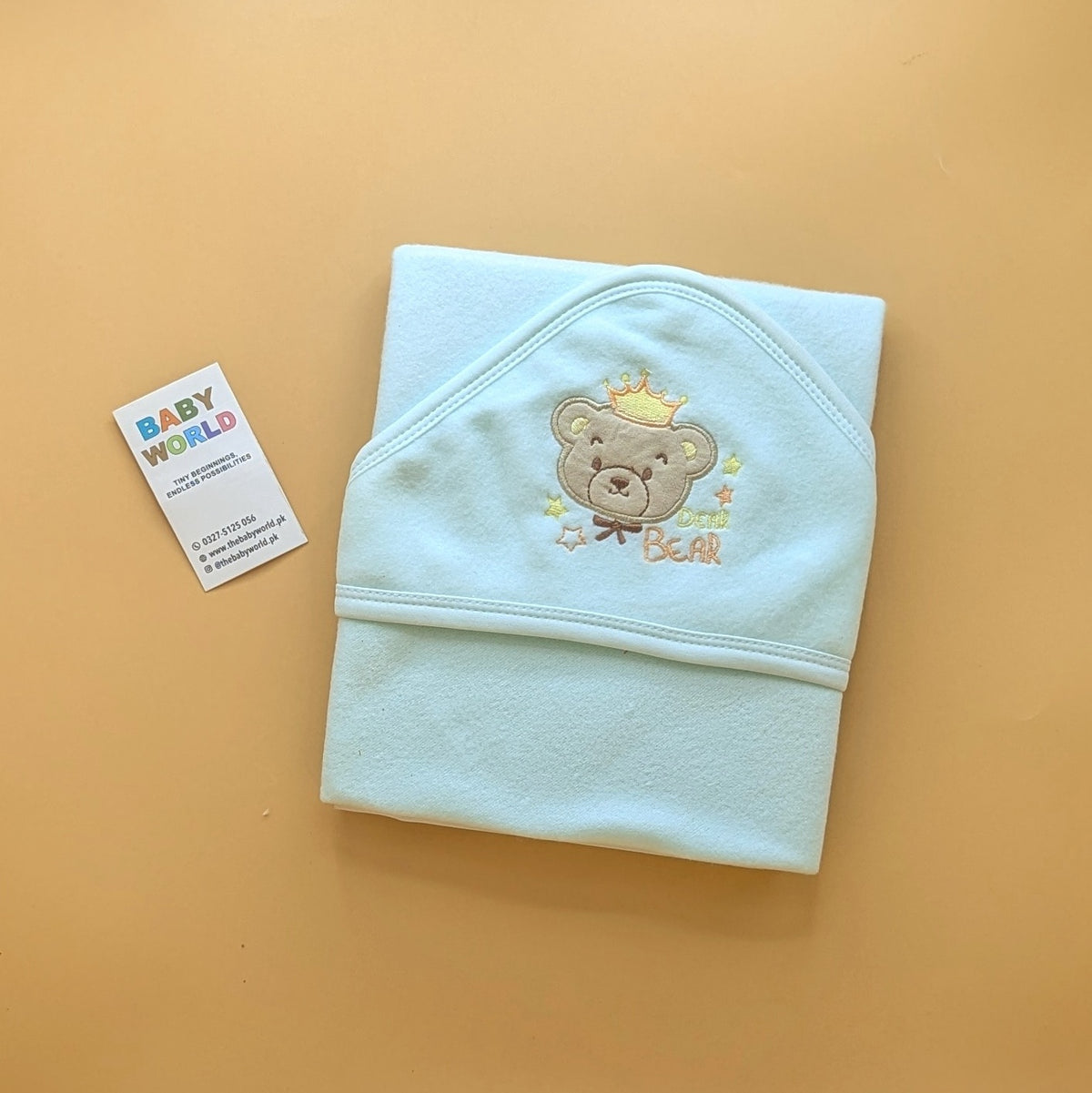 Baby Hooded Wrapping Sheet/Blanket - Bear/Crown - Winter