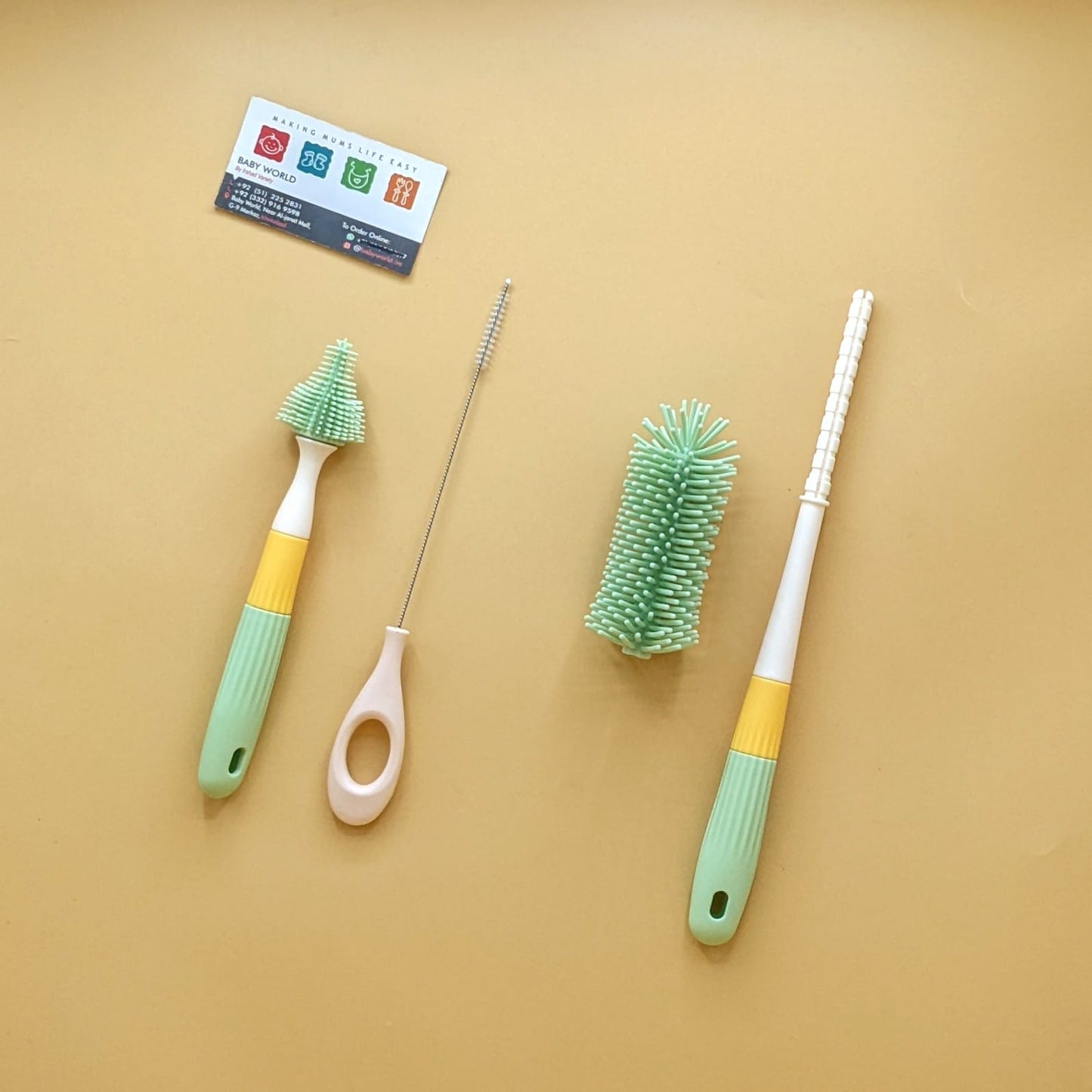 3 Pieces All Purpose Silicone Bottle, Straw & Teat Cleaner Brush
