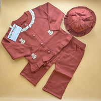 2 Piece Imported Woolen Suit with Cap - Kitty - Winter