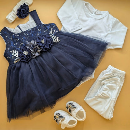 5 Pieces Frock Set - Butterfly