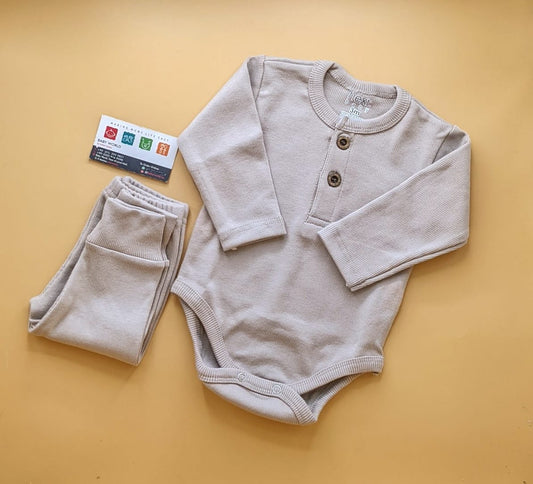 Premium Quality 2 Piece Ribbed (Long Sleeve Bodysuit & Pant) - Winter