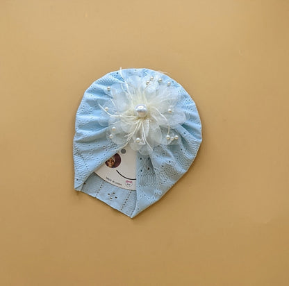 Baby Cap - Floral/Pearls