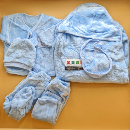 Baby 6 Pieces Furr Starter/Suit Set - Plain - Winter