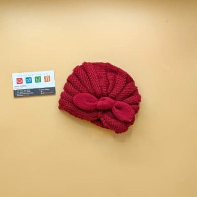 Baby Wool Cap - Bow - Winter