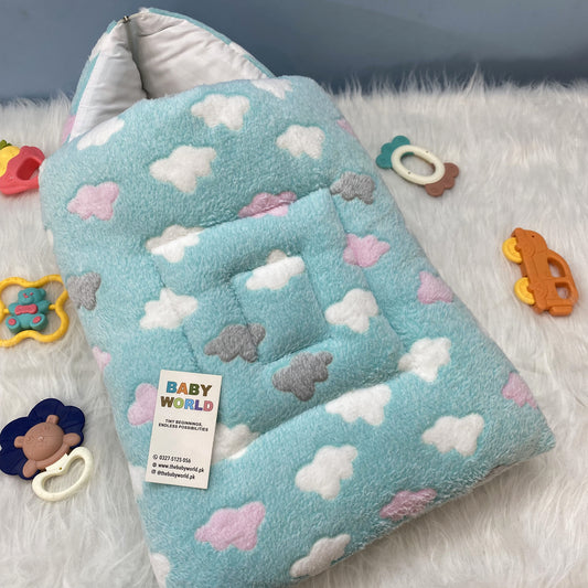 Baby Carry Nest with Hood - Clouds ☁️ - Winter