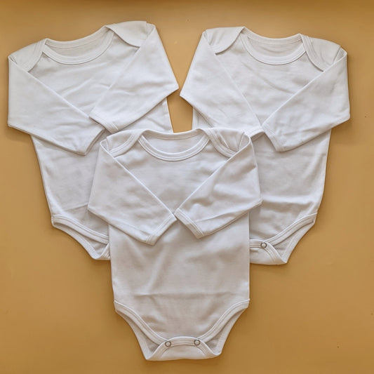 Premium Pack of 3 Bodysuits - Off White