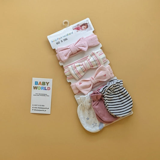 Pack of 3 Headbands Set & Mittens