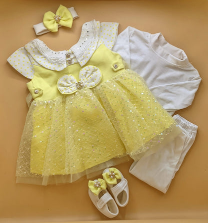 5 Pieces Frock Set