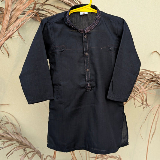 Premium Kameez Shalwar with Embroidered Design - Black