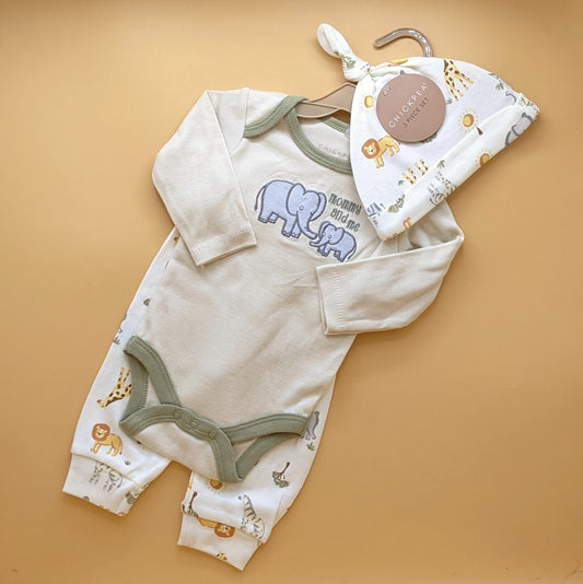 Bodysuit, Pant, & Cap Set - Elephant 🐘