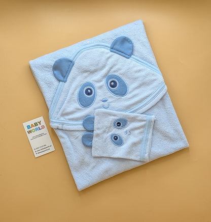 Character Hooded Bath Towel with Bath Sponge