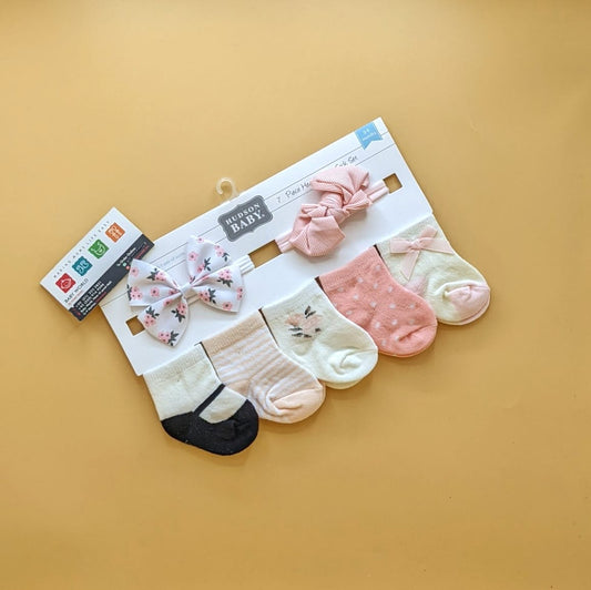 Pack of 5 Socks & 2 Headbands Set