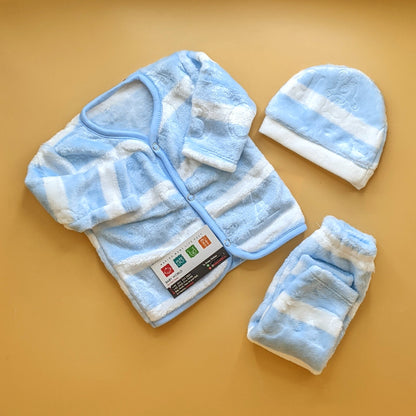 Premium Baby Furr Suit with Cap - Winter - Lines
