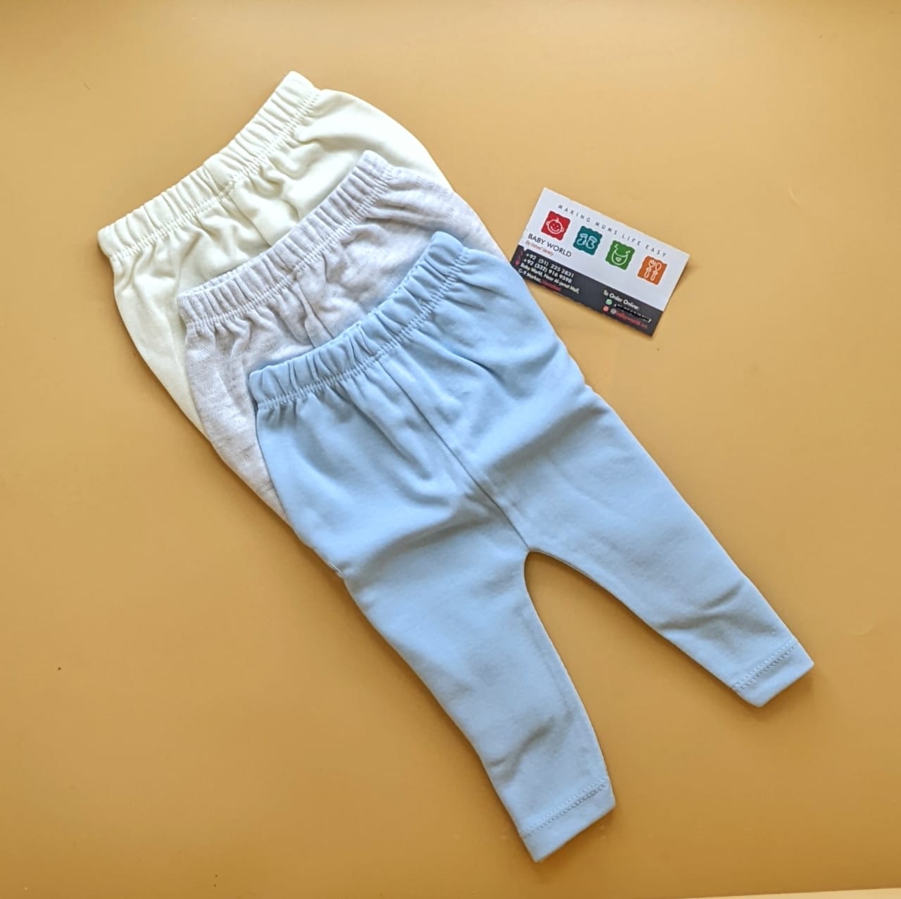 Pack of 3 Pajamas - Cream/Heather Grey/Light Blue