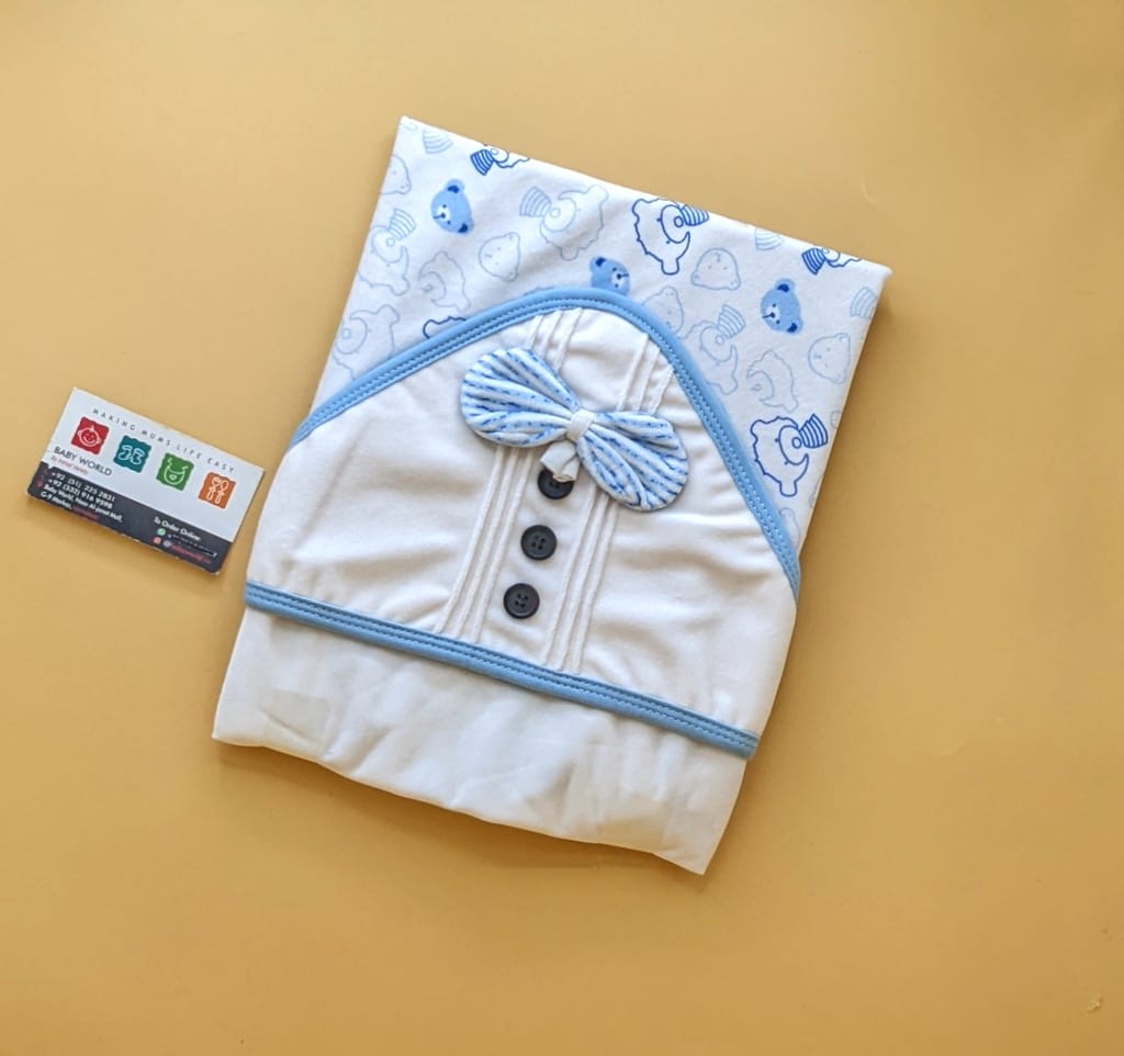 Hooded Wrapping Sheet/Blanket - Winter - Bow/Buttons 🔘