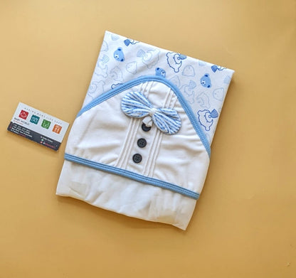 Hooded Wrapping Sheet/Blanket - Winter - Bow/Buttons 🔘