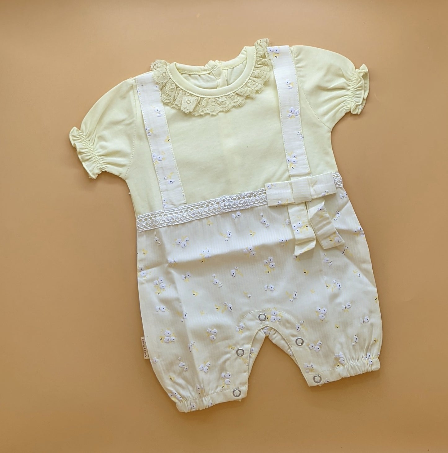 Romper - Half Sleeves - Flowers/Stripes