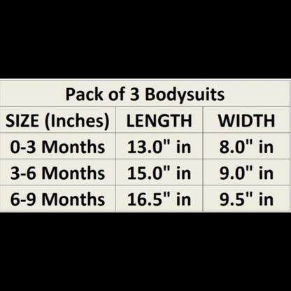 Pack of 3 Bodysuits - White