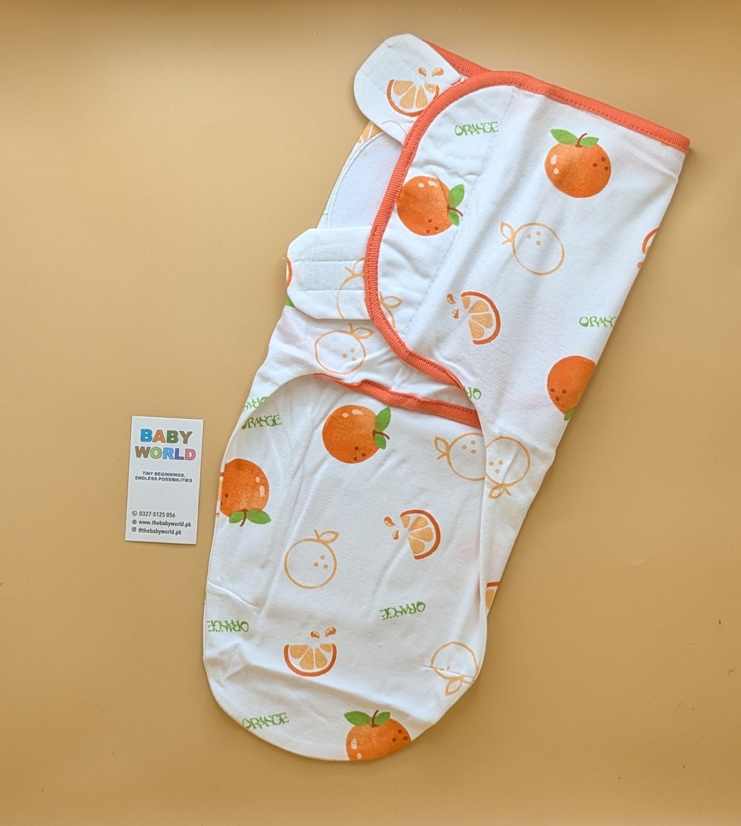 Swaddle Wrap - Orange 🍊 - White