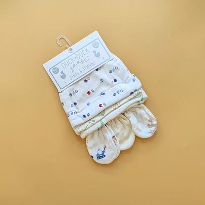 Pack of 3 Caps & 3 Mittens Pair