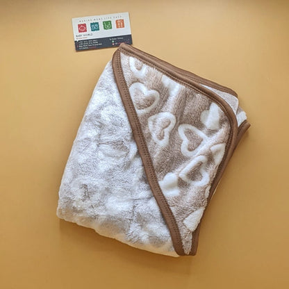 Hooded Wrapping Sheet/Blanket - Winter - Hearts