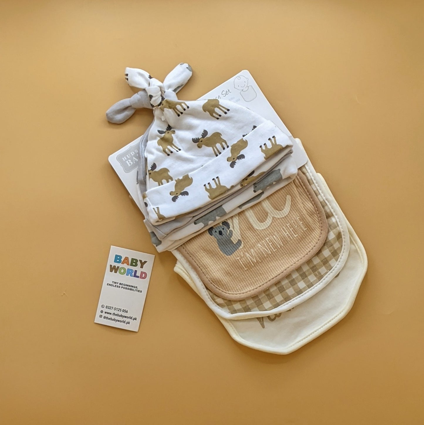 Baby Pack of 3 Bibs & Caps