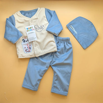 3 Pieces Baby Suit with Cap - Panda 🐼 - Winter