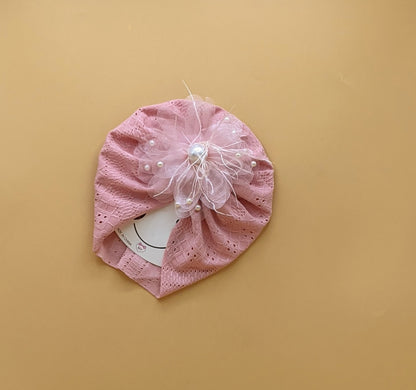 Baby Cap - Floral/Pearls