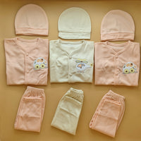 Pack of 3 Suits with Cap - Peach/Beige//Peach
