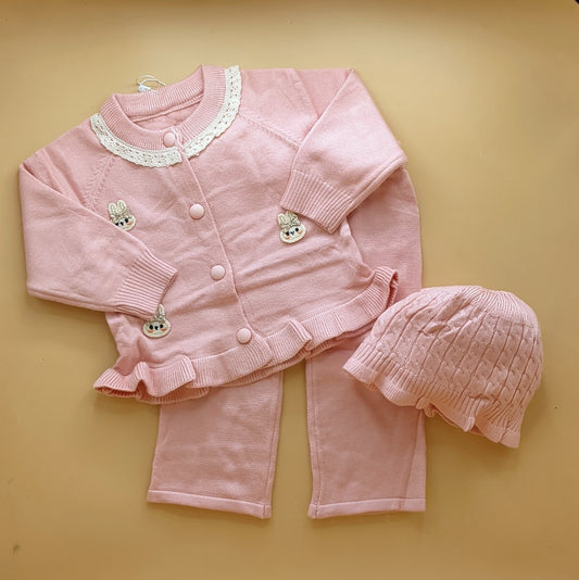 2 Piece Imported Woolen Suit with Cap - Rabbit 🐰