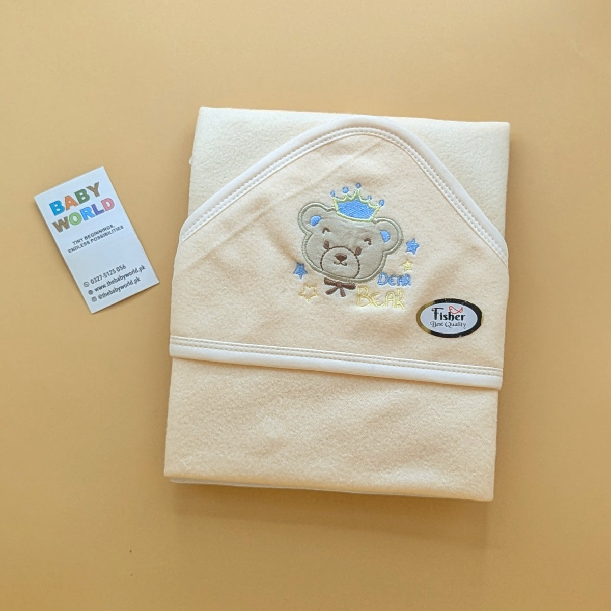 Baby Hooded Wrapping Sheet/Blanket - Bear/Crown - Winter