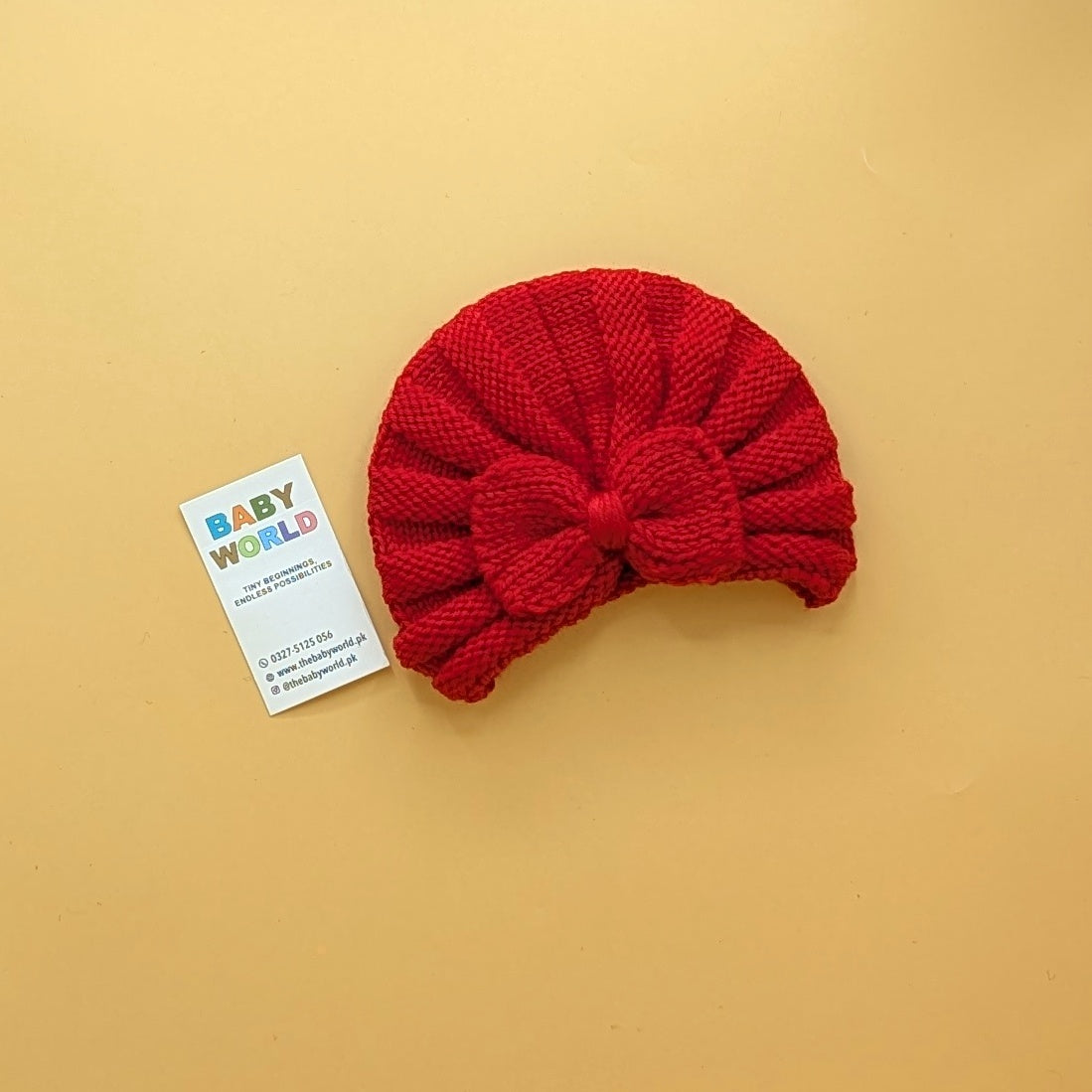 Baby Wool Cap - Bow - Winter