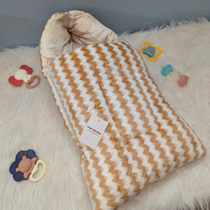 Baby Carry Nest with Hood - Zigzag  - Winter