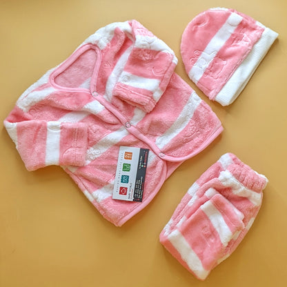 Premium Baby Furr Suit with Cap - Winter - Lines