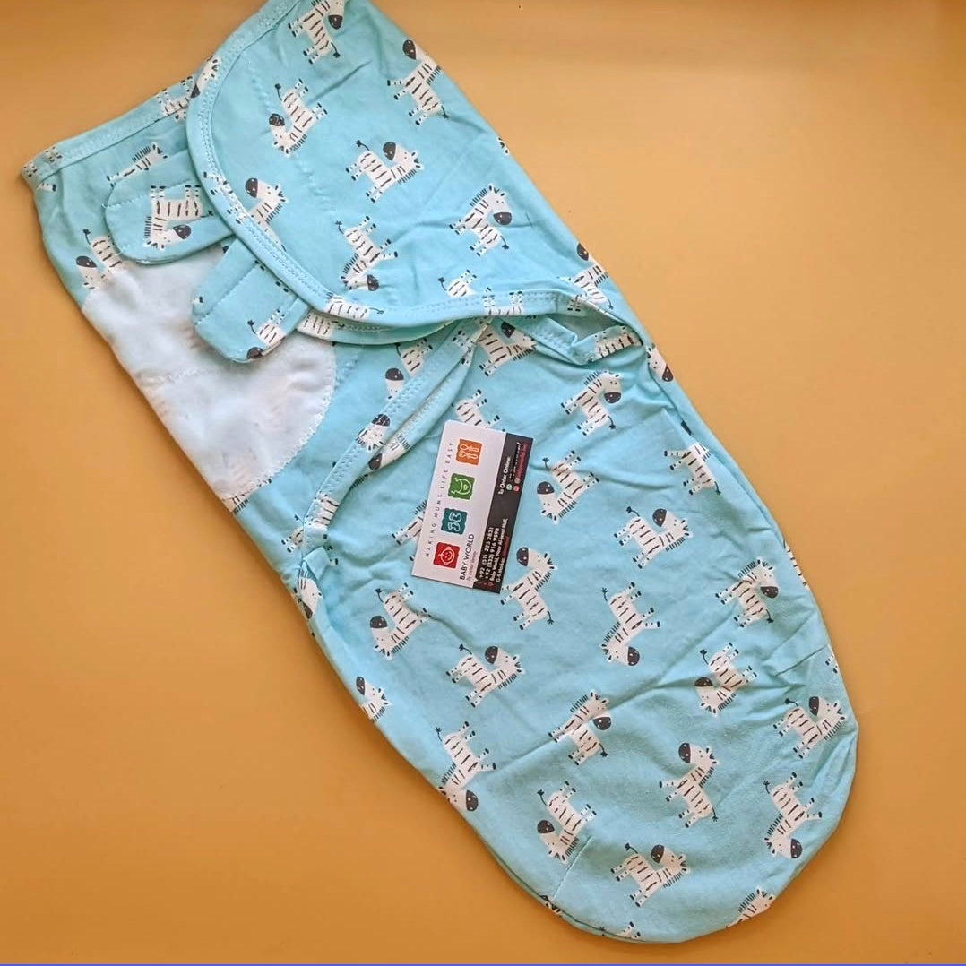 Swaddle Wrap - Zebra 🦓 - Sea Blue