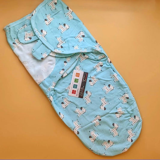 Swaddle Wrap - Zebra 🦓 - Sea Blue