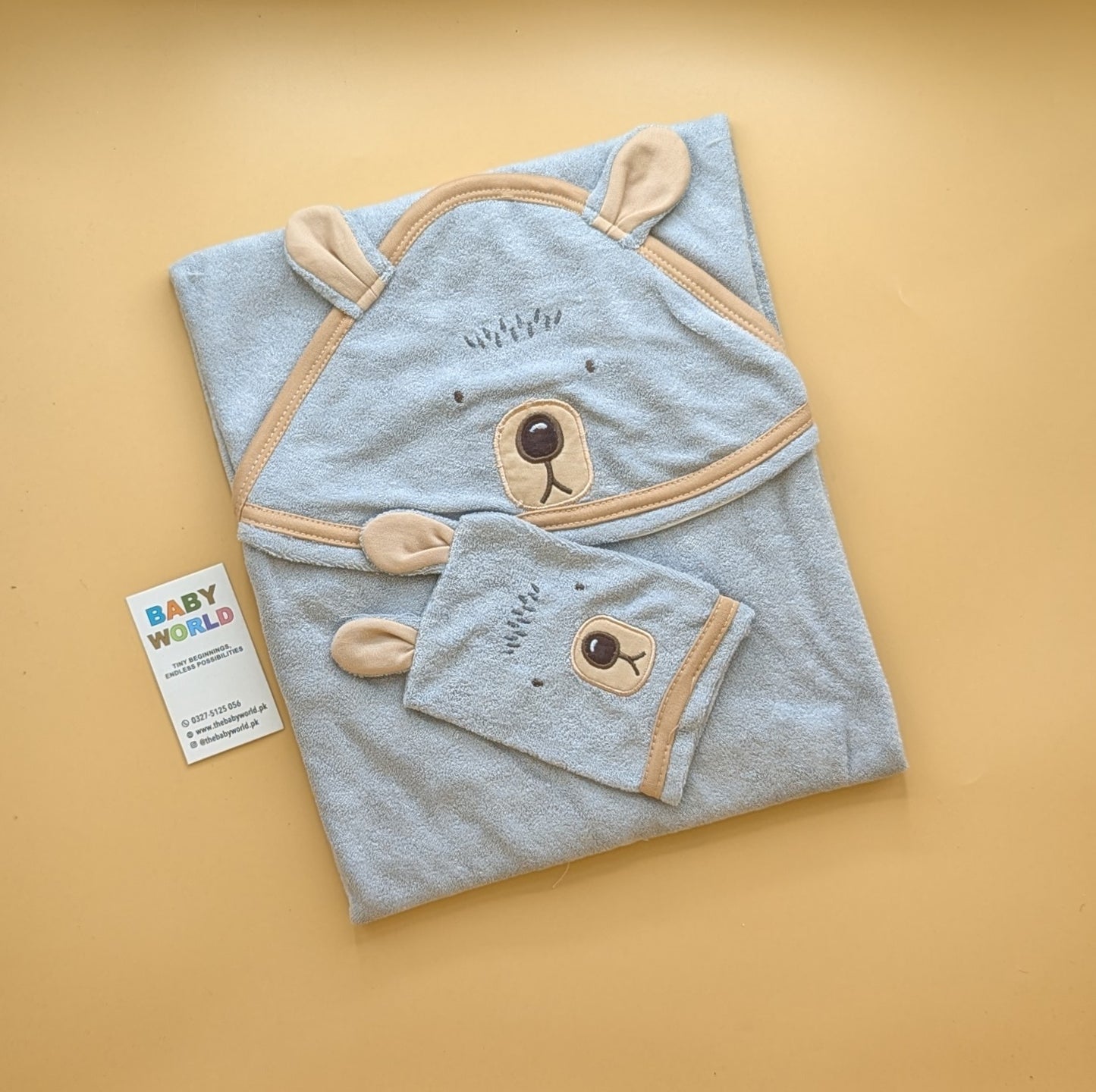 Character Hooded Bath Towel with Bath Sponge