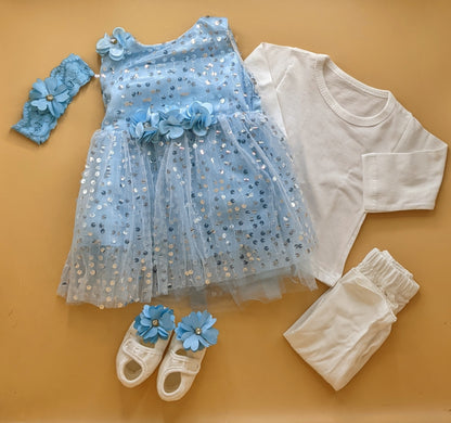 5 Pieces Frock Set