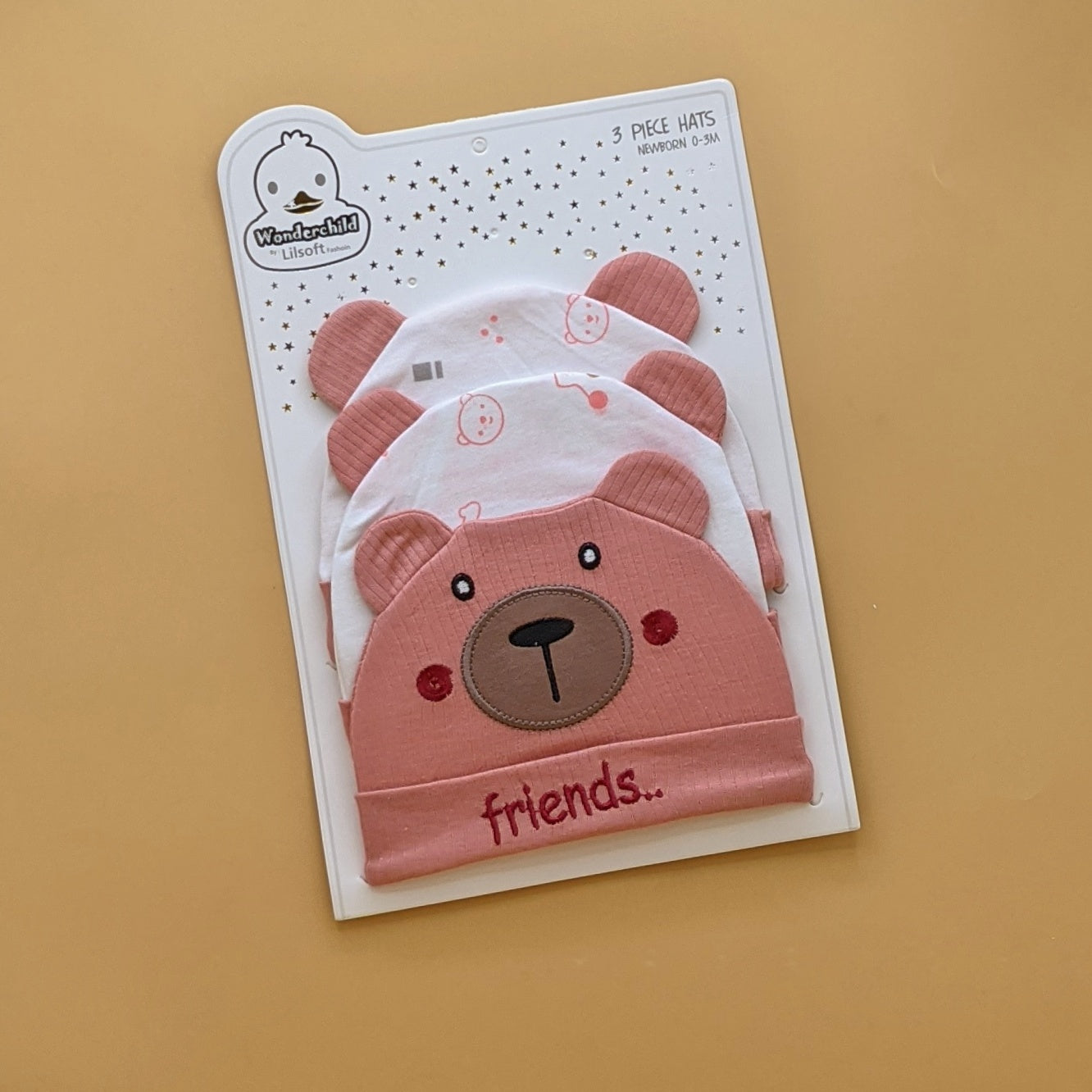 Pack of 3 Caps - Bear/Friends