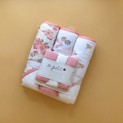 Pack of 3 Hooded Bath Towels With 3 Washcloths