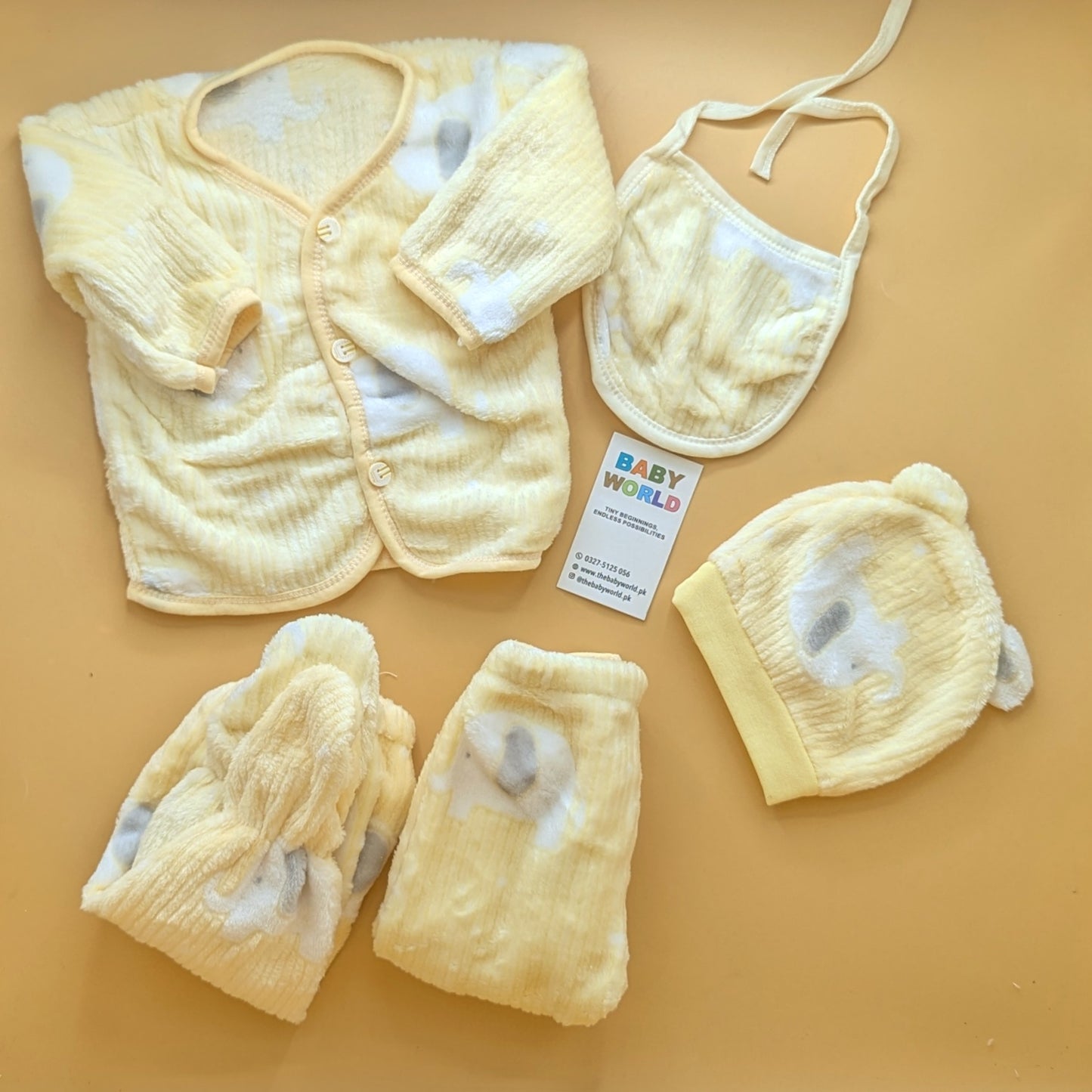Baby 5 Pieces Furr Suit Set - Elephant 🐘 - Winter