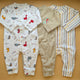 Pack of 3 Rompers - White/Brown - Dino 🦕