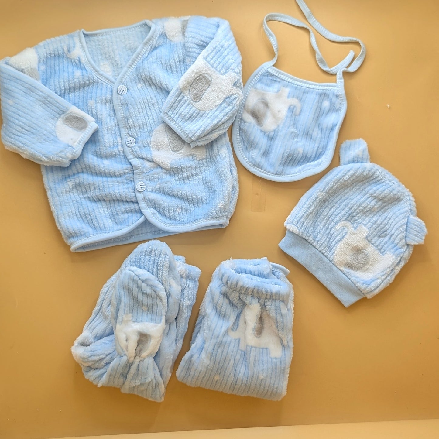 Baby 5 Pieces Furr Suit Set - Elephant 🐘 - Winter