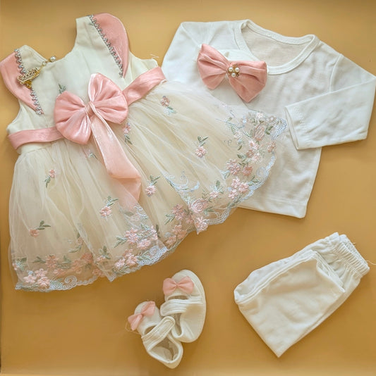 5 Pieces Frock Set - Bow