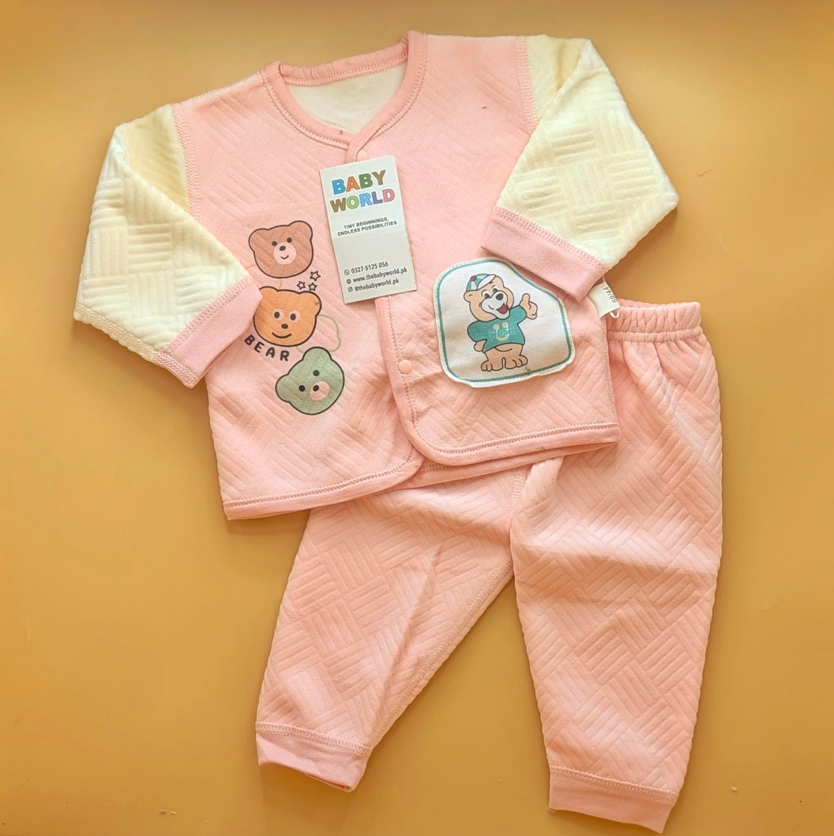 2 Pieces Premium Baby Suit - Bear  - Winter